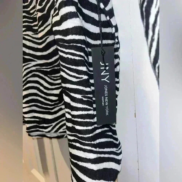 JNY New York Zebra Print Oversized‎ Tunic Top Animal Pattern Statement Piece A10 - Picture 3 of 6